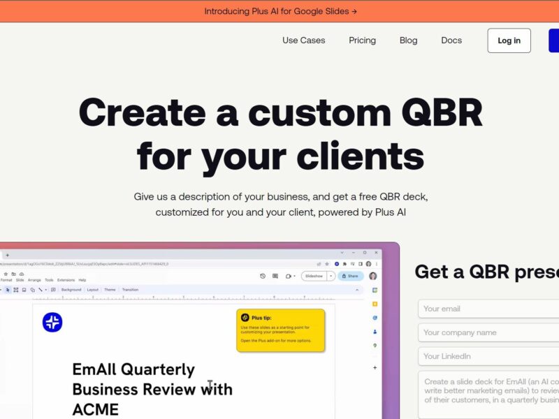 Plus AI QBRs and Sales Decks