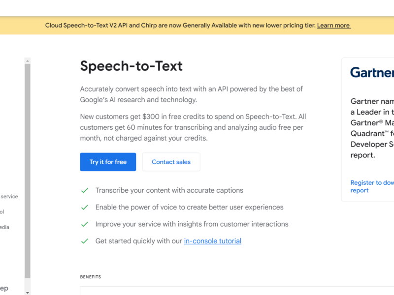 Google Cloud Speech to Text