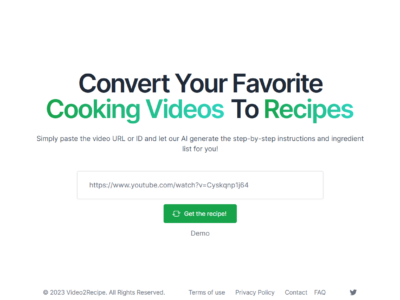 Video2Recipe