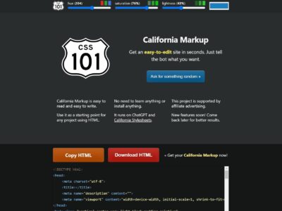 AI HTML Generator - California Markup