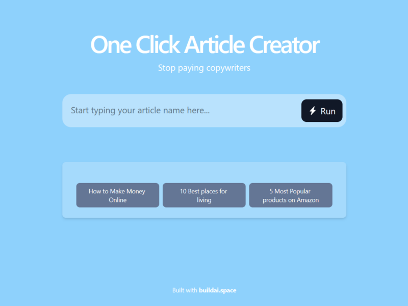 One Click Article Creator