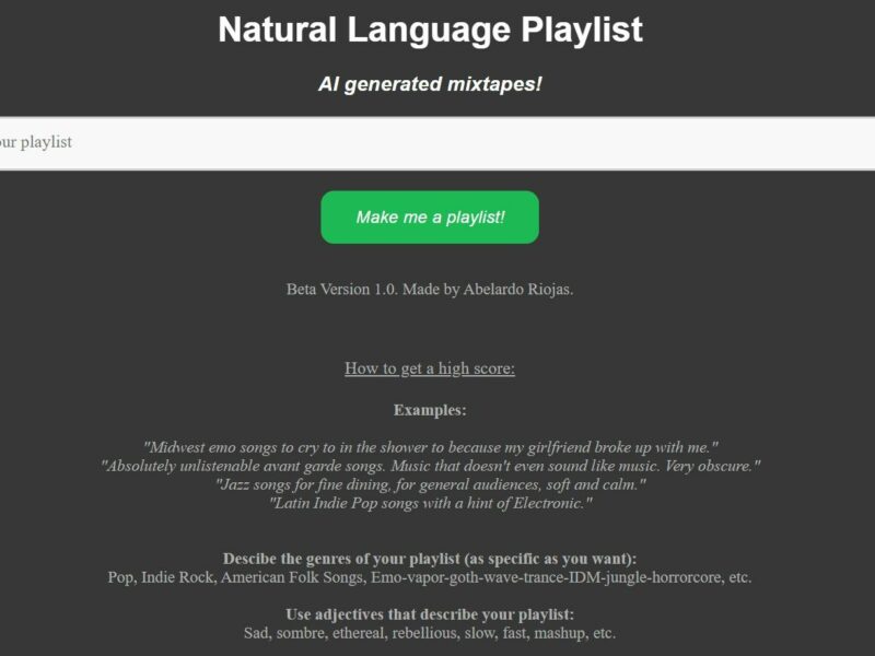 Natural Language Playlist