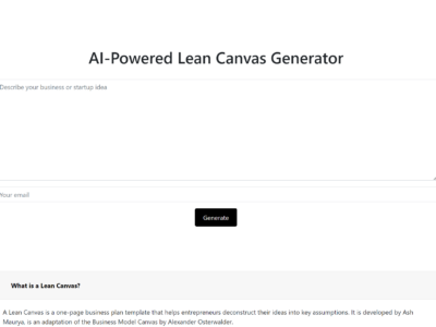 Lean Canvas AI