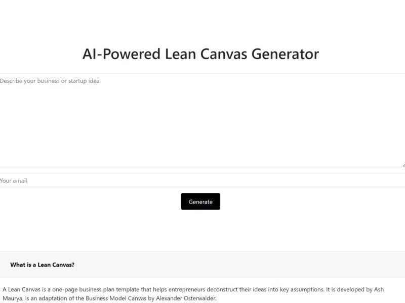 Lean Canvas AI