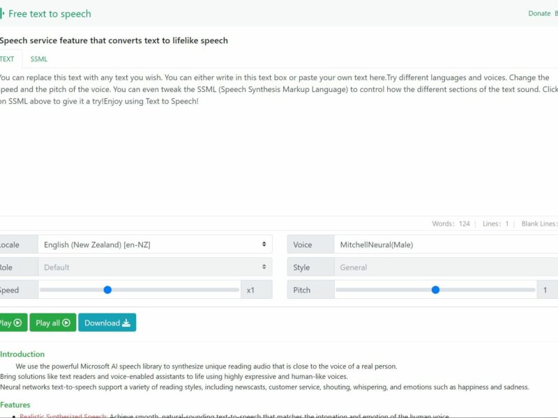 Free Text To Speech Online